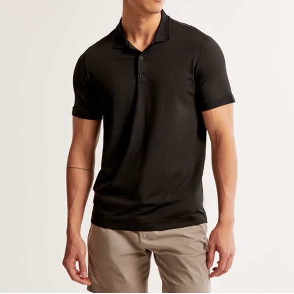 Abercrombie Men's Black Performance Polo - Picture 3 of 7